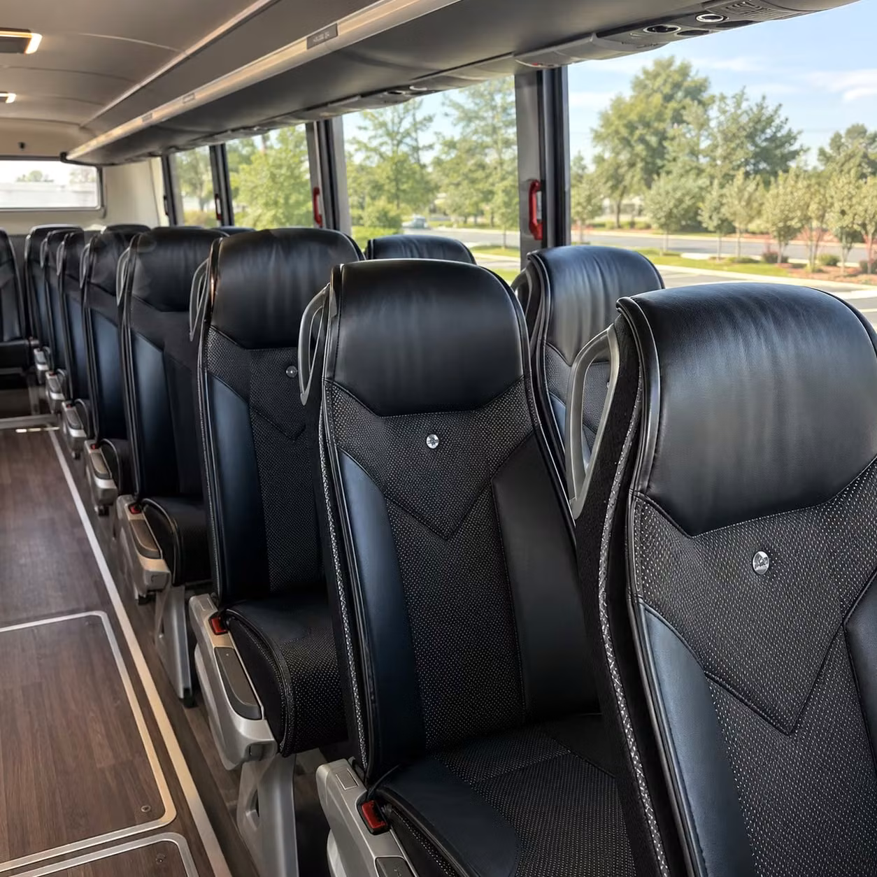 56 passenger charter bus interior